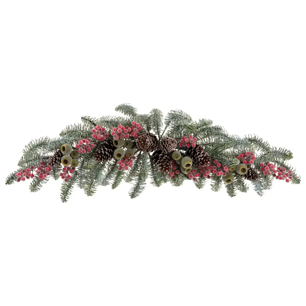 Frosted Swag with Berries & Pine Cones 30in
