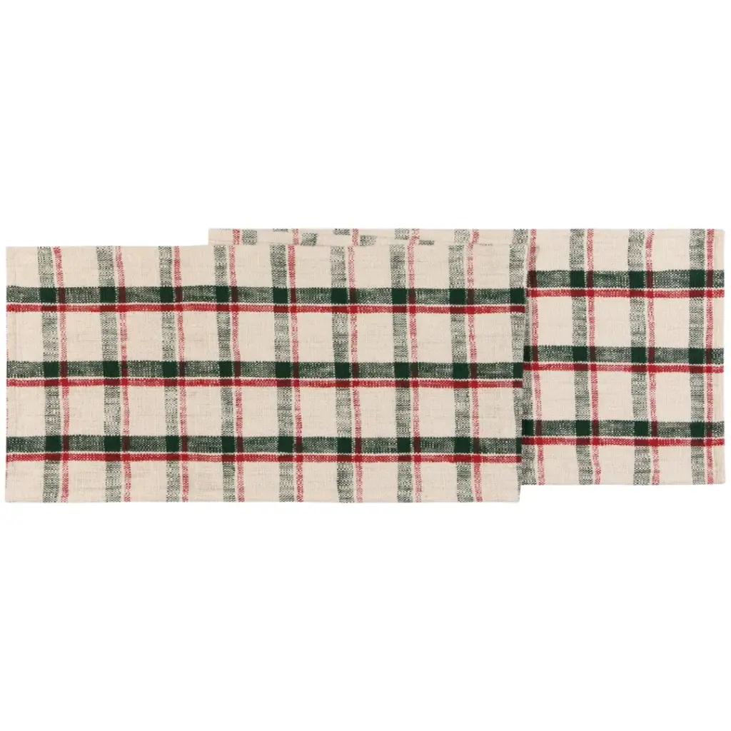 Woven Noel Plaid Table Runner 72in