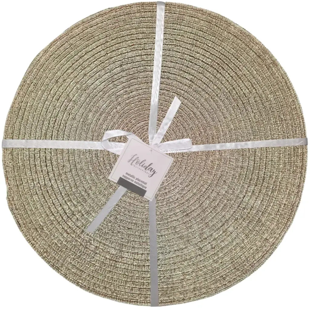 Metallic Round Placemat Gold 4pc