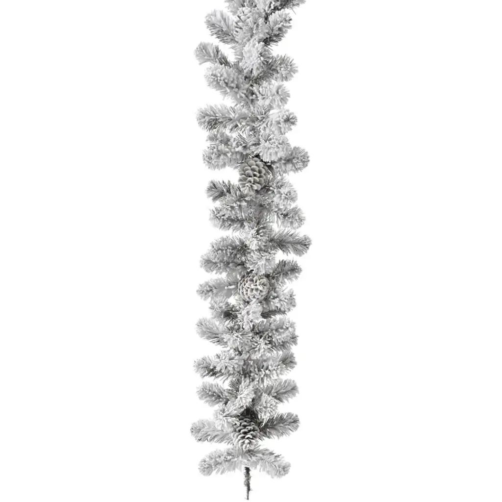 Snowy Garland with Pine Cones 36in
