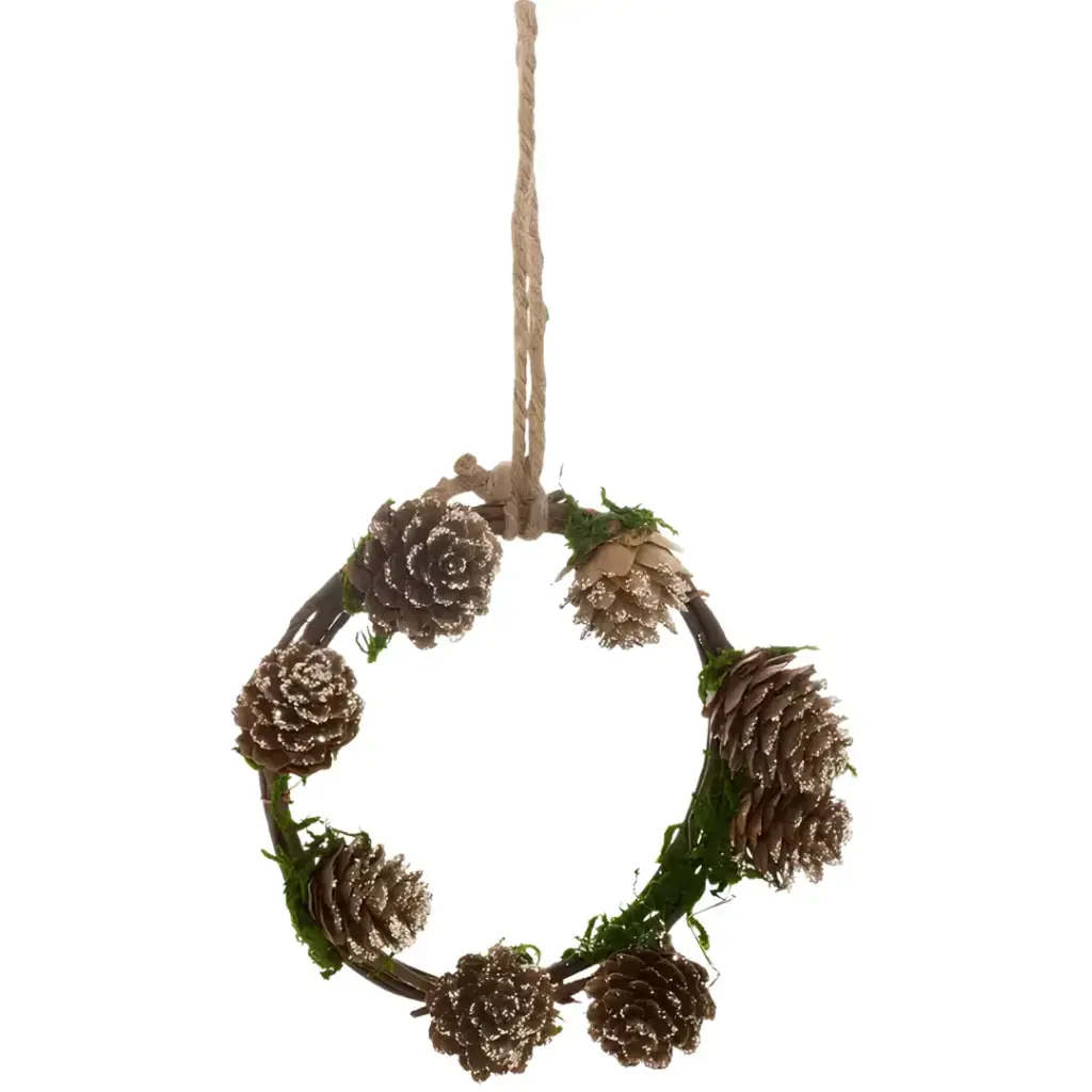 Pinecone Wreath Ornament 6in