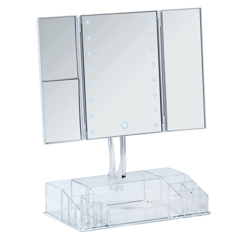 Fanano LED Standing Mirror with Organizer