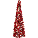 Red/Gold Ball Cone Tree 28in