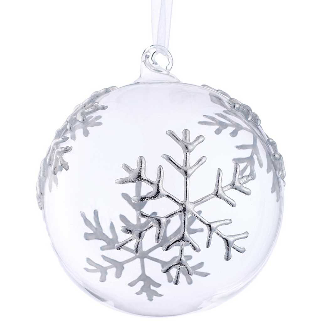 Snowflake Ball Ornament 4in