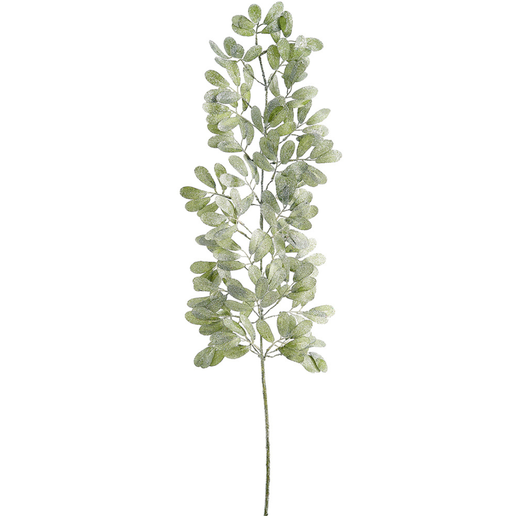 Glittered Leaf Spray Green 45in