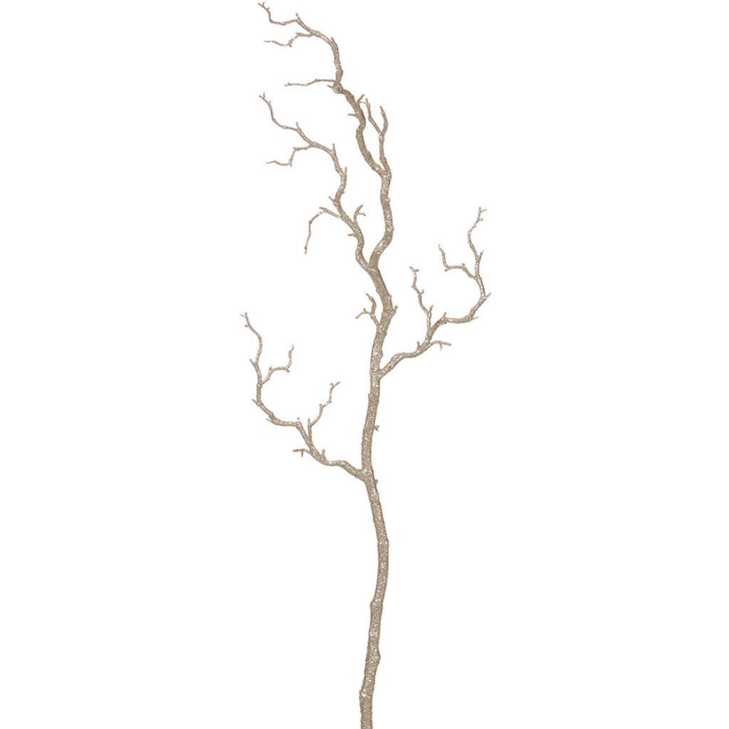 Glittered Twig Spray Champagne 38in