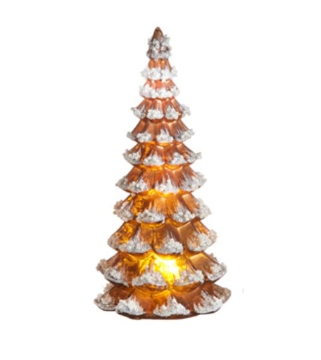 [168805-TT] Snowy Lighted Gingerbread Tree Medium