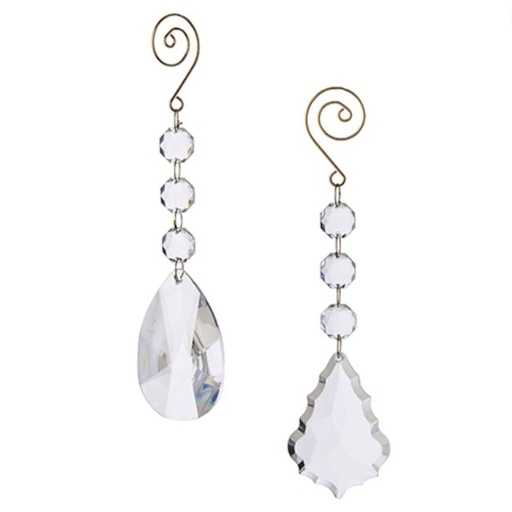 [169791-TT] Crystal Drop Ornament 6.75in Assorted