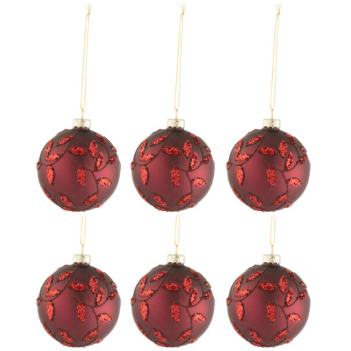 [171714-TT] Matte Red Glass Ornament 3in