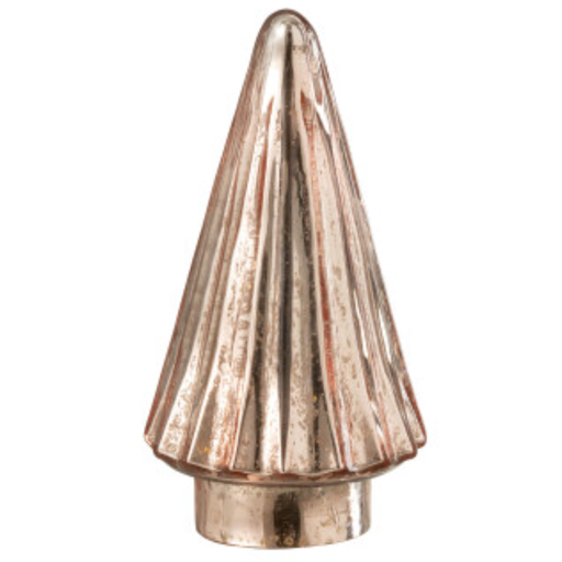 [171720-TT] Pink Glass Led Christmas Tree Sm