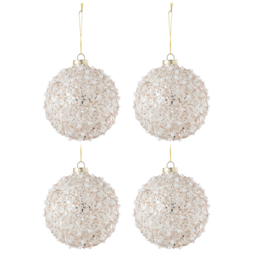 [171764-TT] Pearl & Sequin Glass Ornament 4in