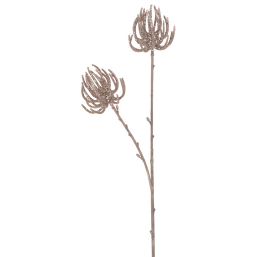 [171771-TT] Glittered Flower Branch Light  Pink 28in