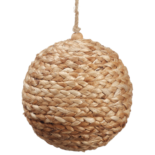 [171928-TT] Jute Braided Ball Ornament 5in