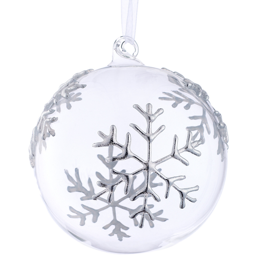 [171937-TT] Snowflake Ball Ornament 4in