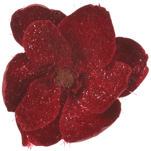 [171960-TT] Red Magnolia with Clip 7in