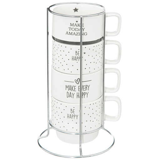 [173355-TT] Happy Mugs Rack Set 5pc