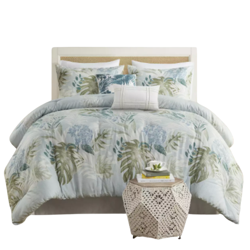 [174183-TT] Kiawah Island 6 Piece Oversized Cotton King Comforter Set with Throw Pillow