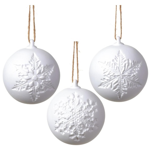 [174364-TT] Snowflake Ball Ornament 4in