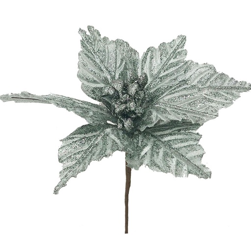 [174447-TT] Poinsettia Pick Mint Green 8in