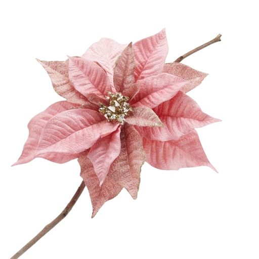 [174459-TT] Poinsettia with Clip 13in Dark Pink