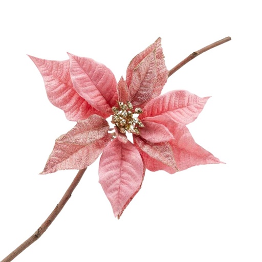 [174460-TT] Poinsettia with Clip 11in Dark Pink