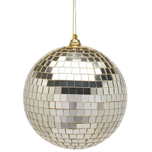 [174489-TT] Discoball Ornament Champagne 5in