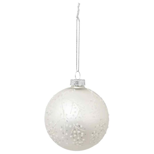[174819-TT] Glittered White Ornament 3in