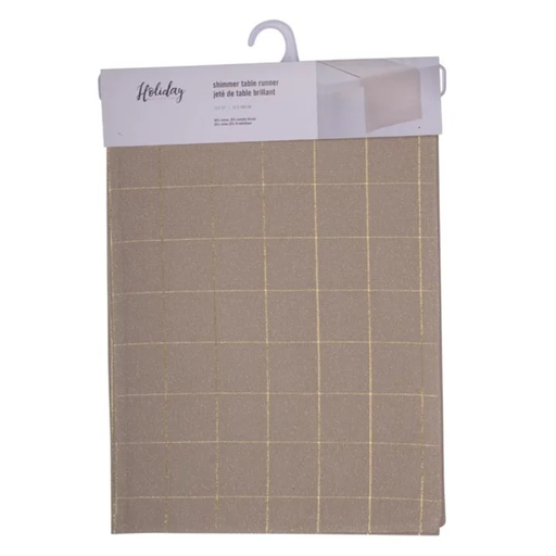 [176665-TT] Soft Check Table Runner Natural
