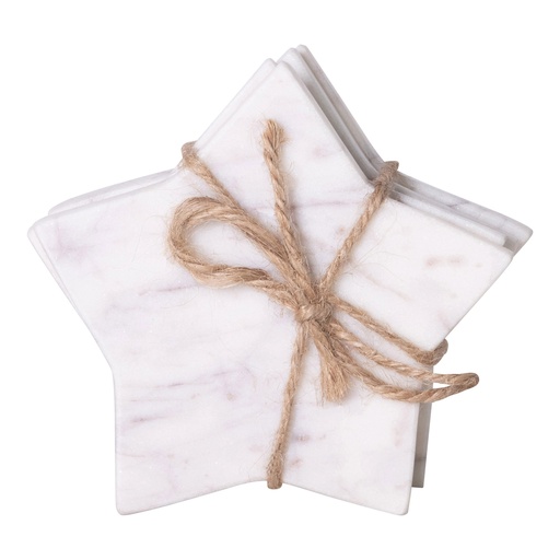 [177003-TT] Star Shaped Marbled Coasters 4pc 4in