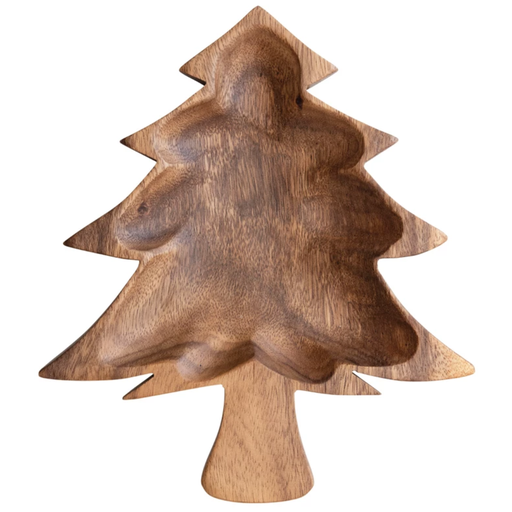 [177004-TT] Acacia Wood Christmas Tree Shaped Bowl 