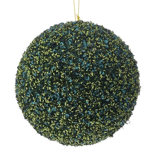 [177021-TT] Christmas Glitter Bauble Emerald 4in