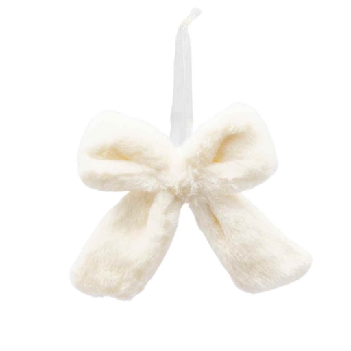 [177060-TT] Plush Bow Cream 9in