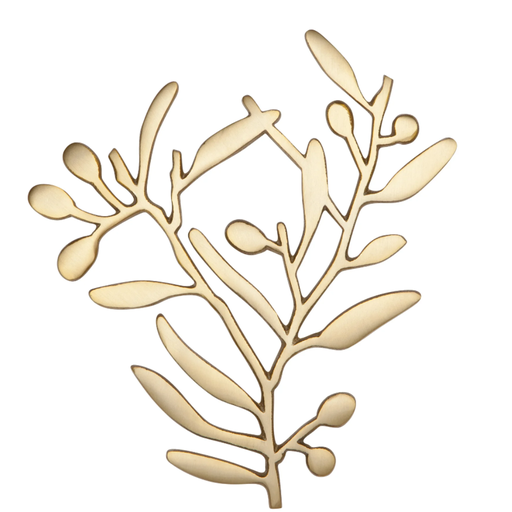 [177067-TT] Metal Trivet Branch Matte Gold