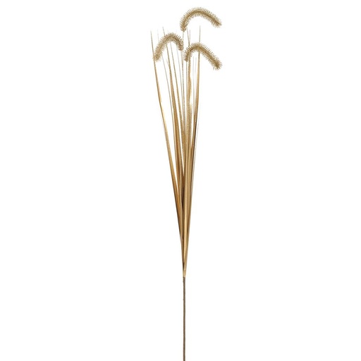 [177524-TT] Glittered Cattail Spray Gold 48in