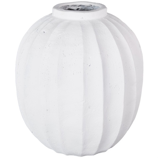 [178303-TT] Carved Grooves Vase White 18in
