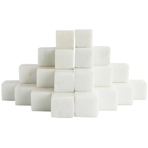 [178523-TT] Marble Stairstep Bookends 2pc White