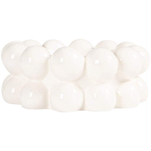 [178535-TT] Bubble Stoneware Bowl White 6in