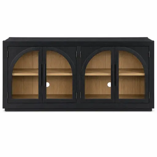 [178707-TT] Magnolia Cathedral Doored Server Black