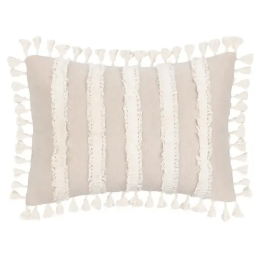 [179453-TT] Edisto Pillow Beige Ivory 14x20in