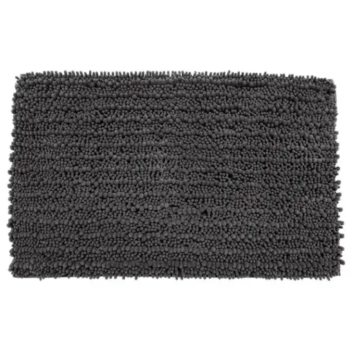 [180010-TT] Shaggy Bath Mat Charcoal