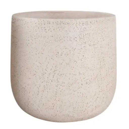 [180138-TT] Textured Planter Ivory 14in