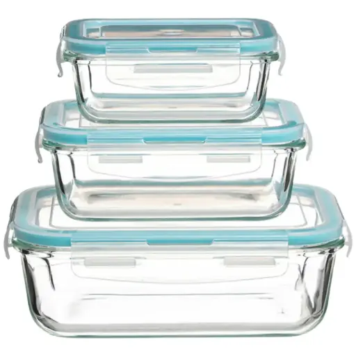 [180683-TT] Clipeat Glass Food Containers Small 3pc