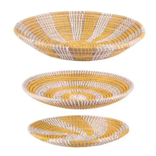 [180808-TT] Seagrass Bowl Set Yellow 3pc