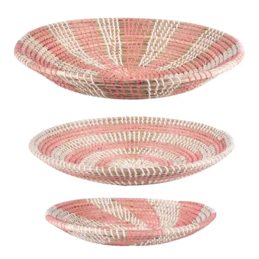 [180810-TT] Seagrass Bowl Set Pink 3pc