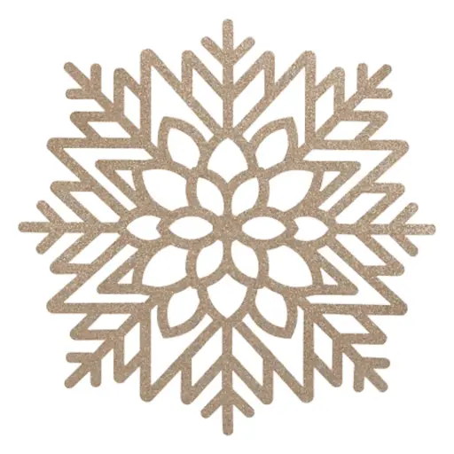 [181370-TT] Glitter Snowflake Placemat Gold 17in