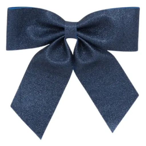 [181391-TT] Glitter Decorative Bow Blue 15x15in