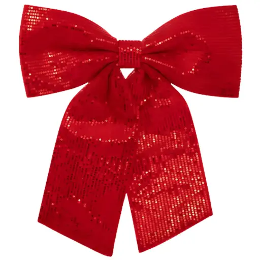 [181392-TT] Sequin Bow Red 15x19in