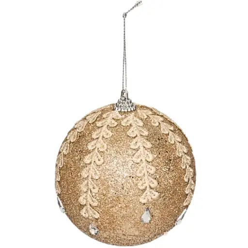 [181393-TT] Embroidered Decorative Ornament Champagne 4in