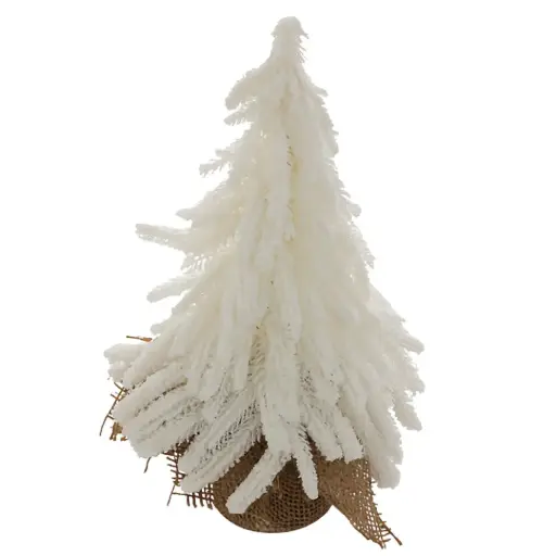 [181399-TT] Pine Tree with Jute Base White 11in