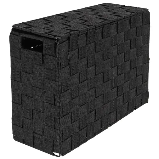 [182359-TT] Braided Toilet Paper Reserve Black 10x14in